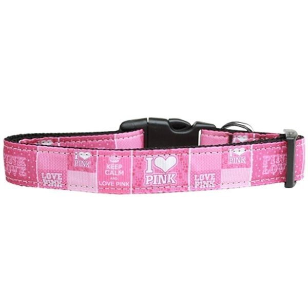 I Heart Pink Nylon Dog CollarExtra Small, Mirage Pet Products, Mfr#: 125-234 XS